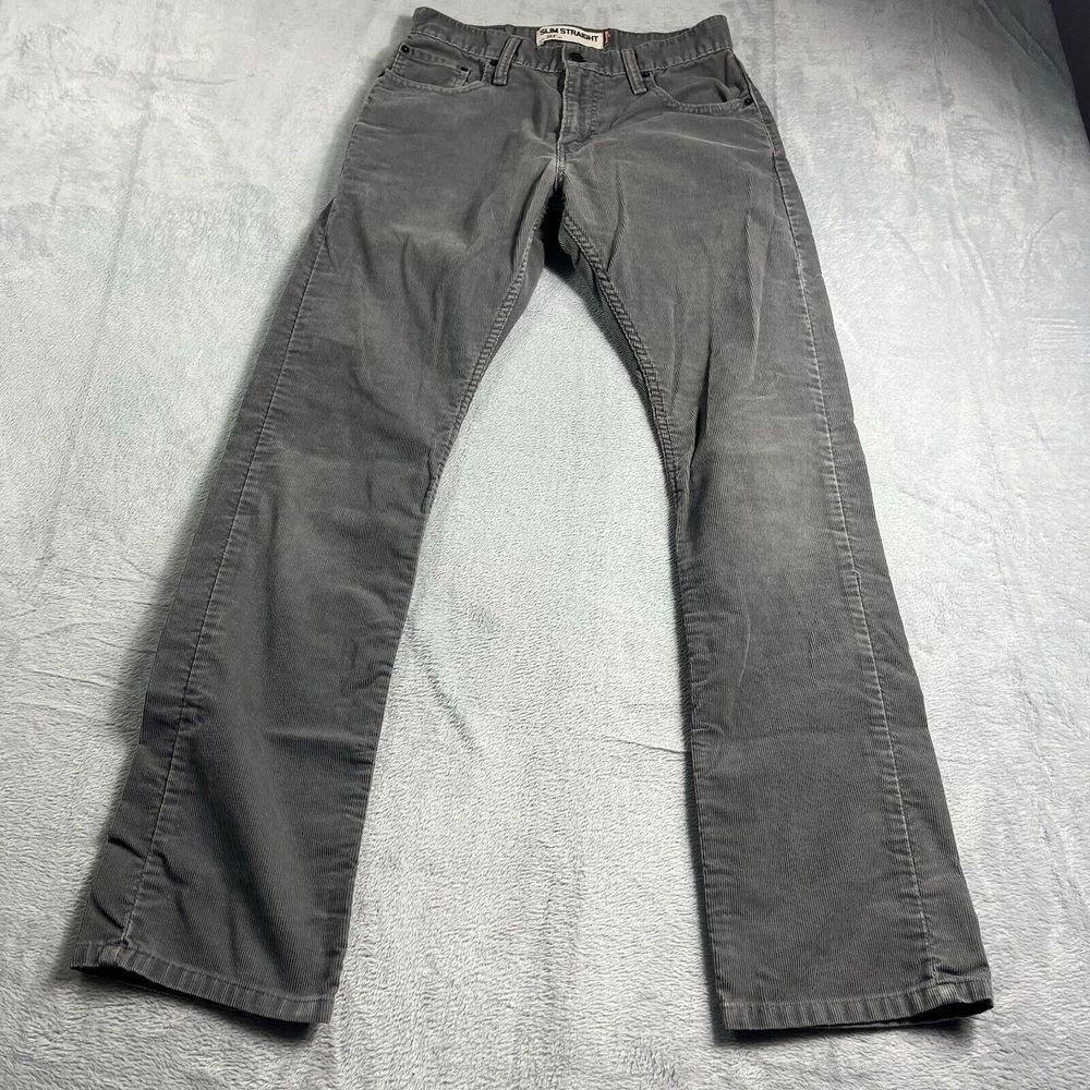 Levis 514 Corduroy Pants Jeans Mens 30x32 Regular Straight Leg Chino Light Gray